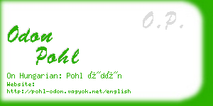 odon pohl business card